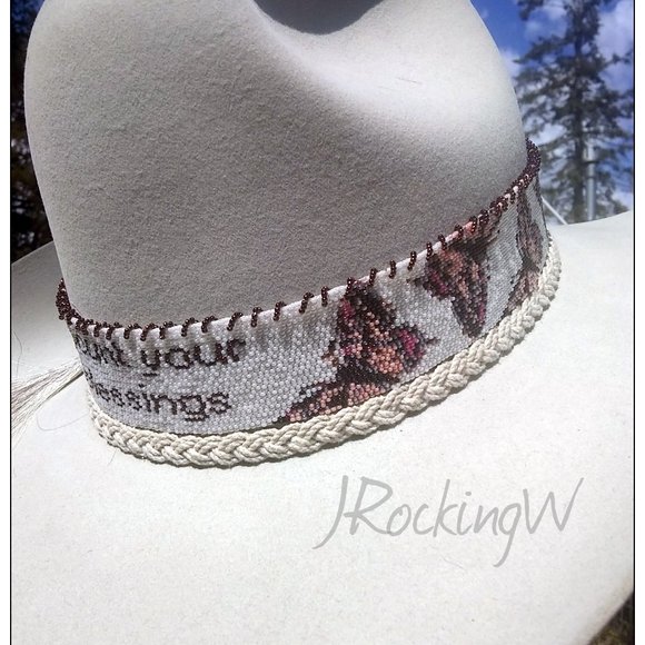 JRW Custom Cowboy Infinity Hat Band Butterflies main image 10